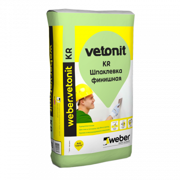 Ветонит Шпатлевка на органическом связующем Weber.Vetonit KR белая 20 кг