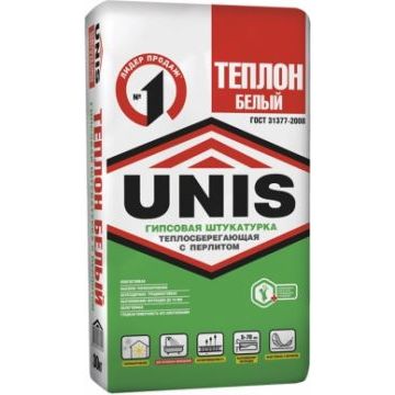 Гипсовая штукатурка Юнис / UNIS Теплон Белый 30 кг