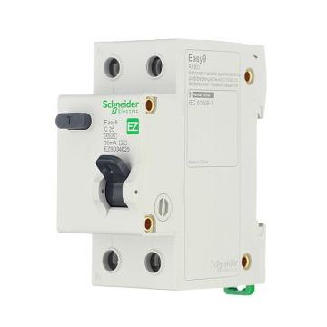 Дифференциальный автомат 1P+N Schneider Electric Easy9 C25/0.03, номинальный ток 25А
