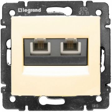 Розетка телефонная двойная RJ-11 Legrand Valena 774339 (слоновая кость)