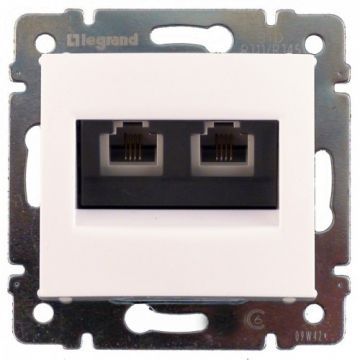 Розетка телефонная двойная RJ-11 Legrand Valena 774439 (белая)