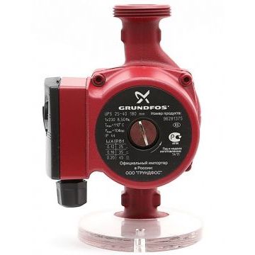 Насос циркуляционный для систем отопления Grundfos UPS 25-40, 4 м/2.9 м3