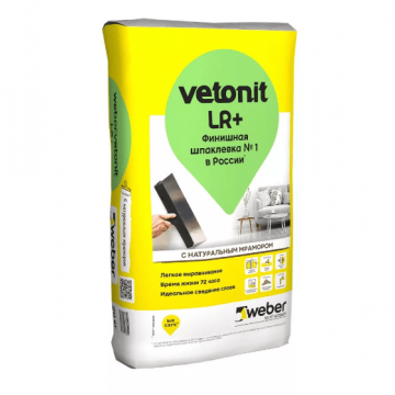 Шпатлевка финишная полимерная Ветонит LR+ белая 20 кг, Weber.Vetonit 