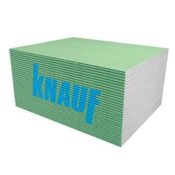 Гипсокартонный лист влагостойкий (ГКЛВ) Knauf 3000х1200х12,5 мм, Кнауф