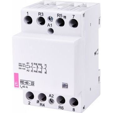 Контактор ETI RD 40-40 230В AC/DC, номинальный ток 40А Контактор ETI RD 40-40 230В AC/DC, номинальный ток 40А