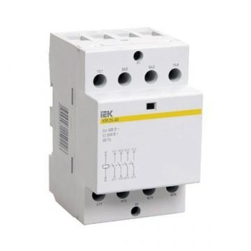 Контактор модульный IEK КМ20-40 AC 20А с катушкой 220В, номинальный ток 20А Контактор модульный IEK КМ20-40 AC 20А с катушкой 220В, номинальный ток 20А