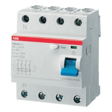 УЗО 4х-полюсное ABB F204 AC-25/0.3, номинальный ток 25А