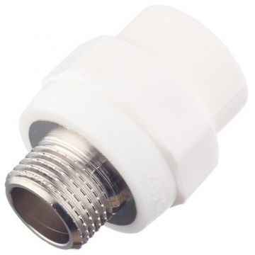 Муфта полипропиленовая комбинированная Valtec, диаметр 20х1/2" (наружная резьба)
