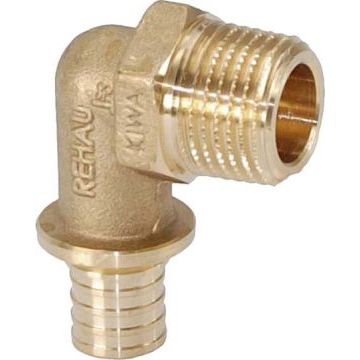 Угольник бронзовый переходной Rehau Rautitan RX, диаметр 16-R 1/2" (наружная резьба) Угольник бронзовый переходной Rehau Rautitan RX, диаметр 16-R 1/2" (наружная резьба)