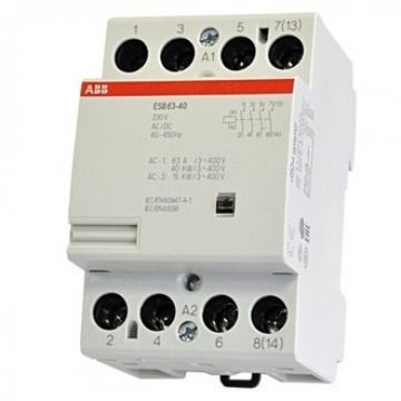 Контактор модульный ABB ESB-63-40 220В, номинальный ток 63А Контактор модульный ABB ESB-63-40 220В, номинальный ток 63А