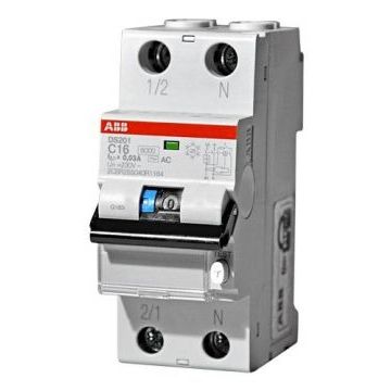 Автомат дифференциальный ABB DS201 C10 30мА, номинальный ток 10А Автомат дифференциальный ABB DS201 C10 30мА, номинальный ток 10А