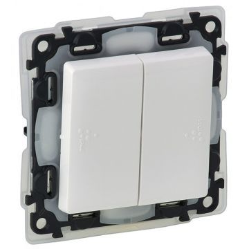 Выключатель встраиваемый двухклавишный Legrand Valena 752155 (белый) Выключатель встраиваемый двухклавишный Legrand Valena 752155 (белый)
