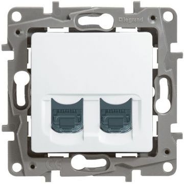Интернет-розетка двойная RJ45 5e UTP Legrand Etika (белая) Интернет-розетка двойная RJ45 5e UTP Legrand Etika (белая)