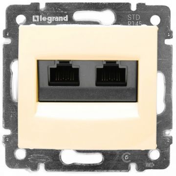 Интернет-розетка двойная RJ45 5e UTP Legrand Valena 774131 (слоновая кость) Интернет-розетка двойная RJ45 5e UTP Legrand Valena 774131 (слоновая кость)