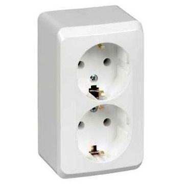 Розетка электрическая двухместная Schneider Electric Этюд PA16-007B (белая) Розетка электрическая двухместная Schneider Electric Этюд PA16-007B (белая)