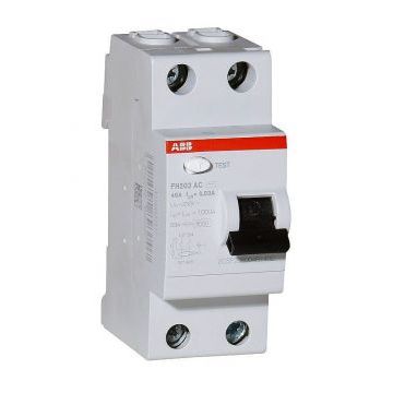 УЗО 2х-полюсное ABB F202 AC-40/0.03, номинальный ток 40А