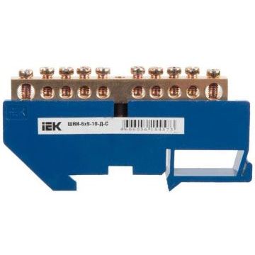 Шина нулевая IEK ШНИ-6х9-10-Д-С, 10 контактов Шина нулевая IEK ШНИ-6х9-10-Д-С, 10 контактов