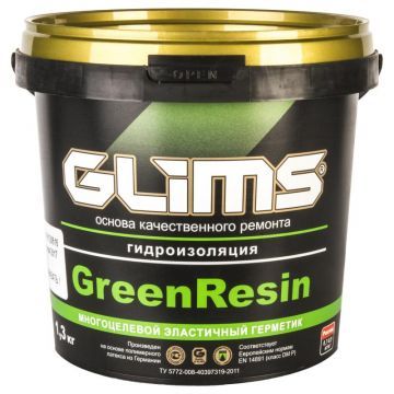 Гидроизоляционный состав однокомпонентный Glims GreenResin, 1.3 кг Гидроизоляционный состав однокомпонентный Glims GreenResin, 1.3 кг
