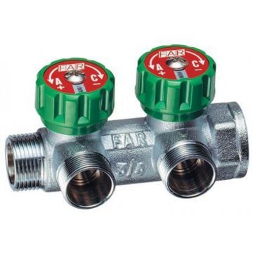 Коллектор проходной Far с 2 отводами, 3/4" М24х19