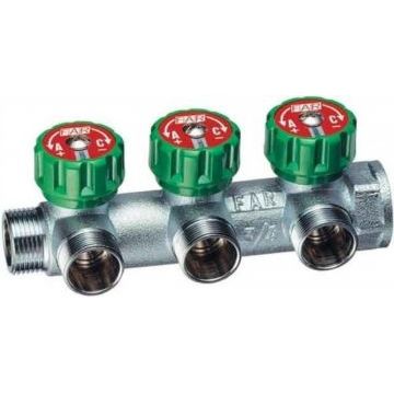 Коллектор проходной Far с 3 отводами, 3/4" М24х19