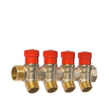 Коллектор регулируeмый Valtec 3/4" внутр(г)х4 отвода 1/2" нар(ш)х3/4" нар(ш)